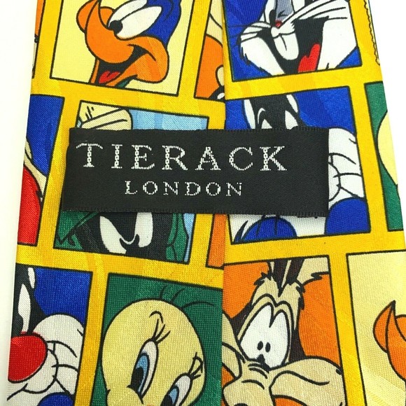 LOONEY TUNES Tie Daffy Duck Bugs Bunny Teetwy Silvester Marvin Taz Silk Necktie - Picture 8 of 11
